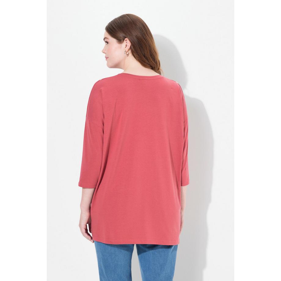 Ulla Popken Oversized Rundhals 3/4 Arm Shirt  