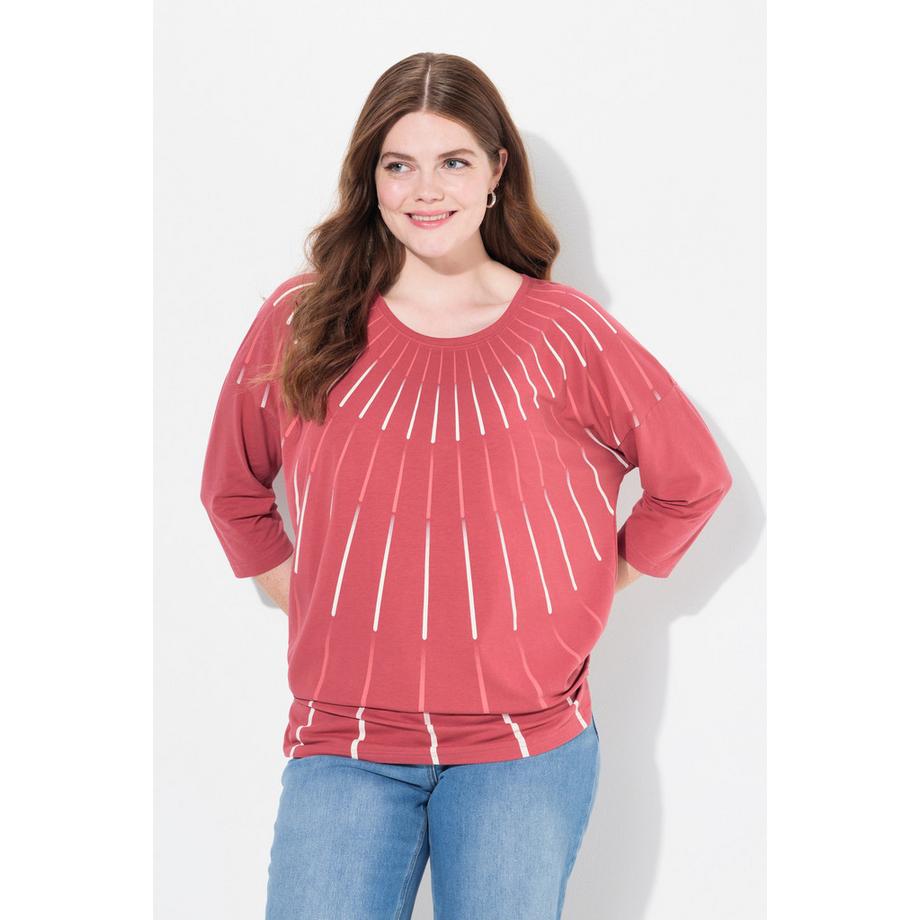 Ulla Popken Oversized Rundhals 3/4 Arm Shirt  