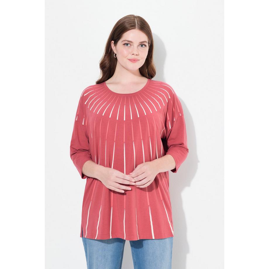 Ulla Popken Oversized Rundhals 3/4 Arm Shirt  