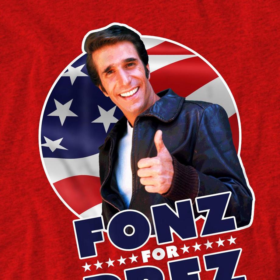 Happy Days Fonz for Prez T-Shirt Stampata  