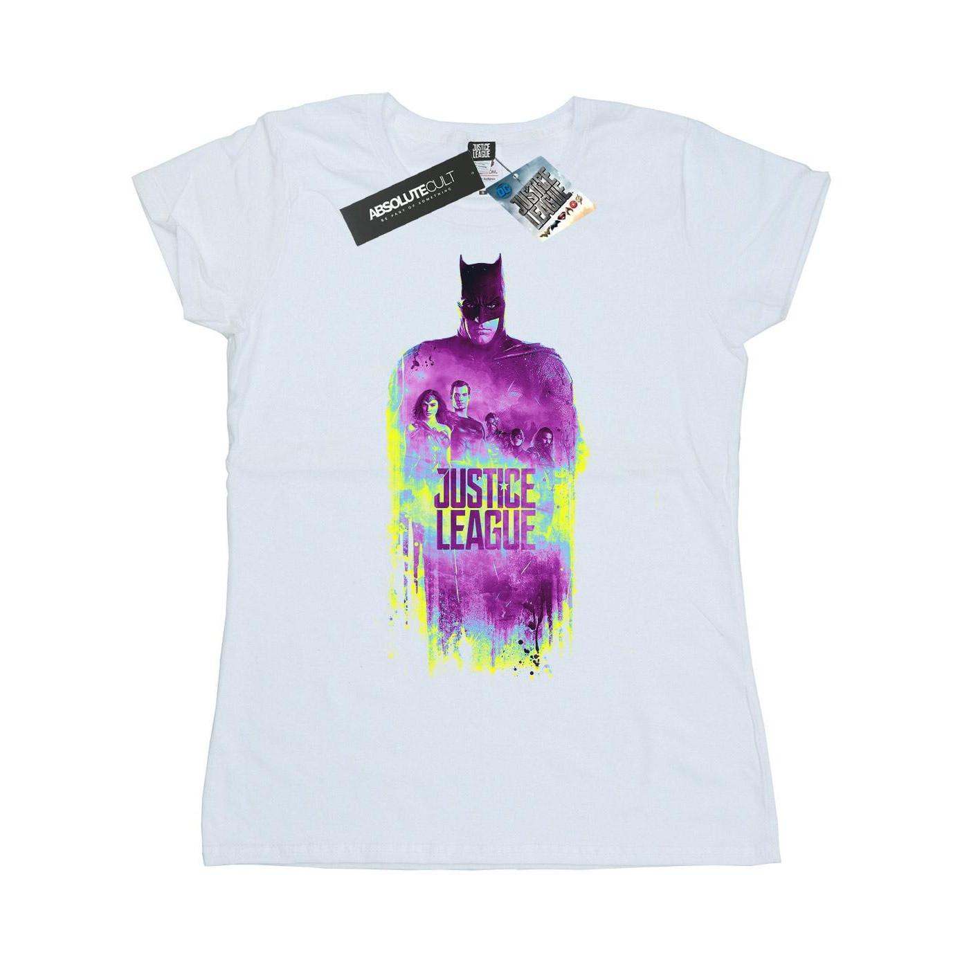 Image of Justice League Movie Team Brushed Tshirt Damen Weiss M