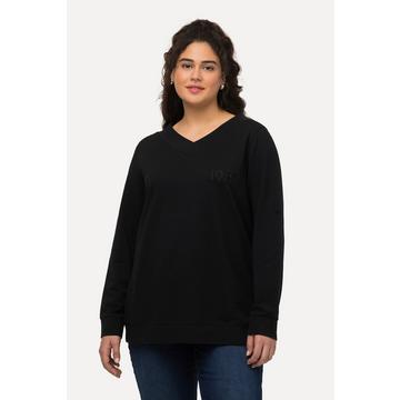 Sweat-shirt avec un double col en V et des manches longues, broderie