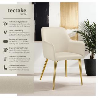 Tectake Fauteuil AVANE aspect velours, rembourré  