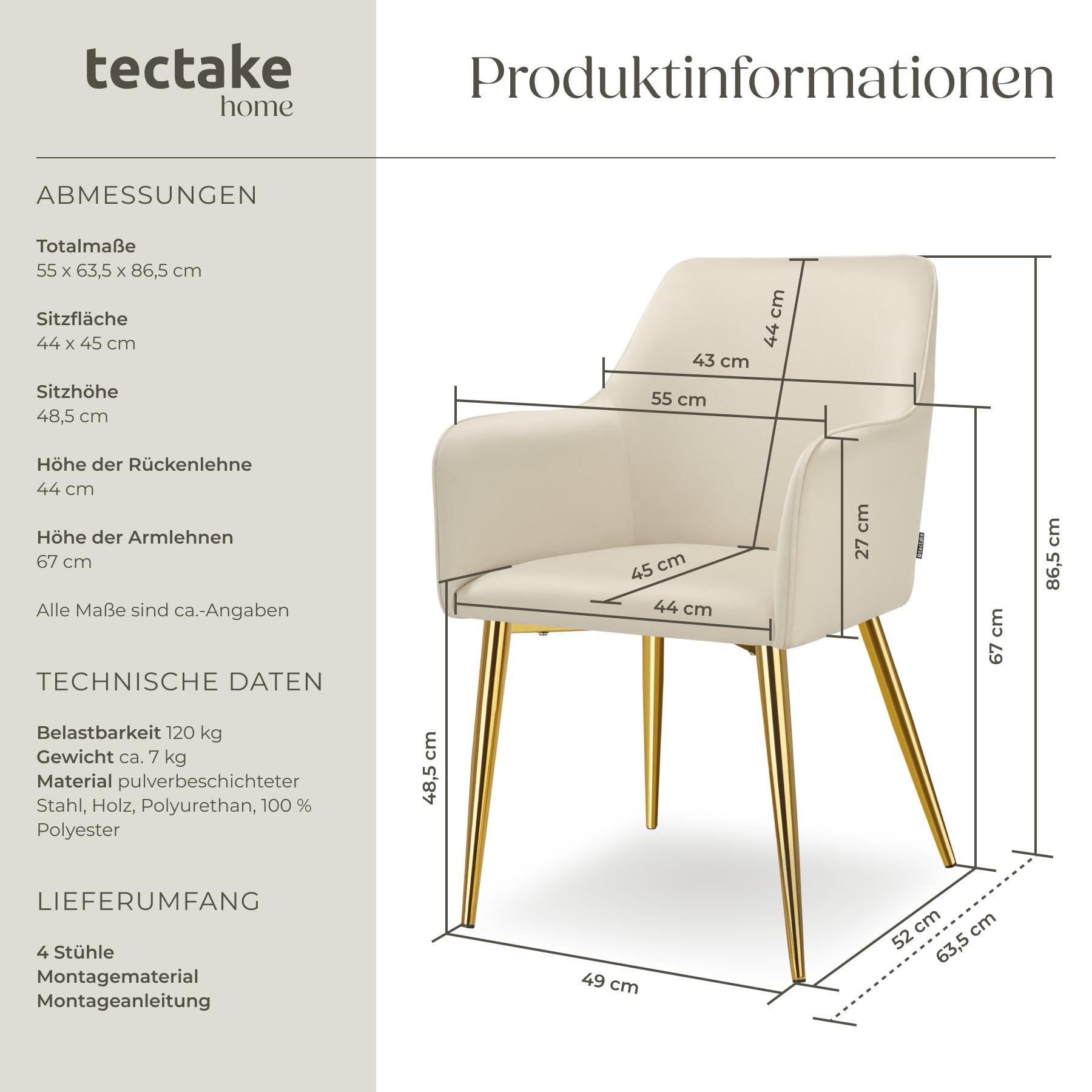 Tectake Fauteuil AVANE aspect velours, rembourré  