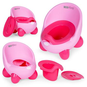 Riduttore WC per bambini, inserto rimovibile, gambe antiscivolo, rosa, ECOTOYS