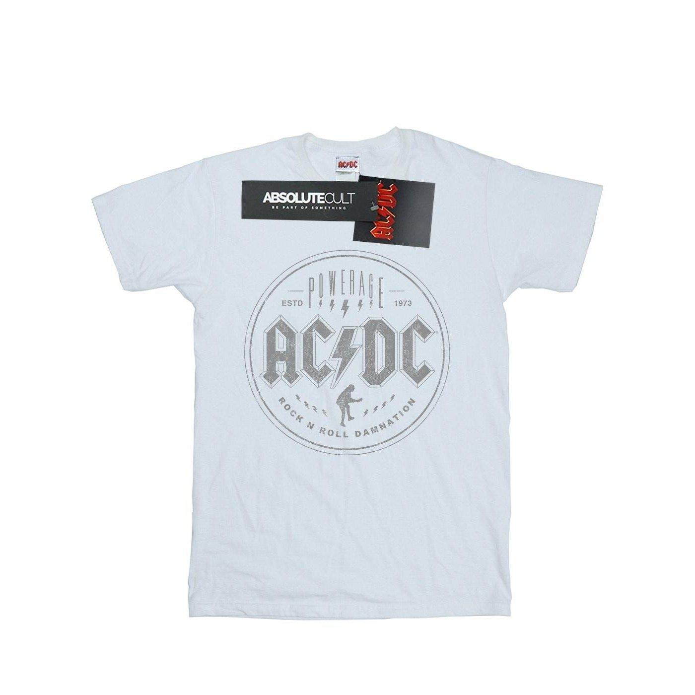 Image of Acdc Rock N Roll Damnation Black Tshirt Damen Weiss S