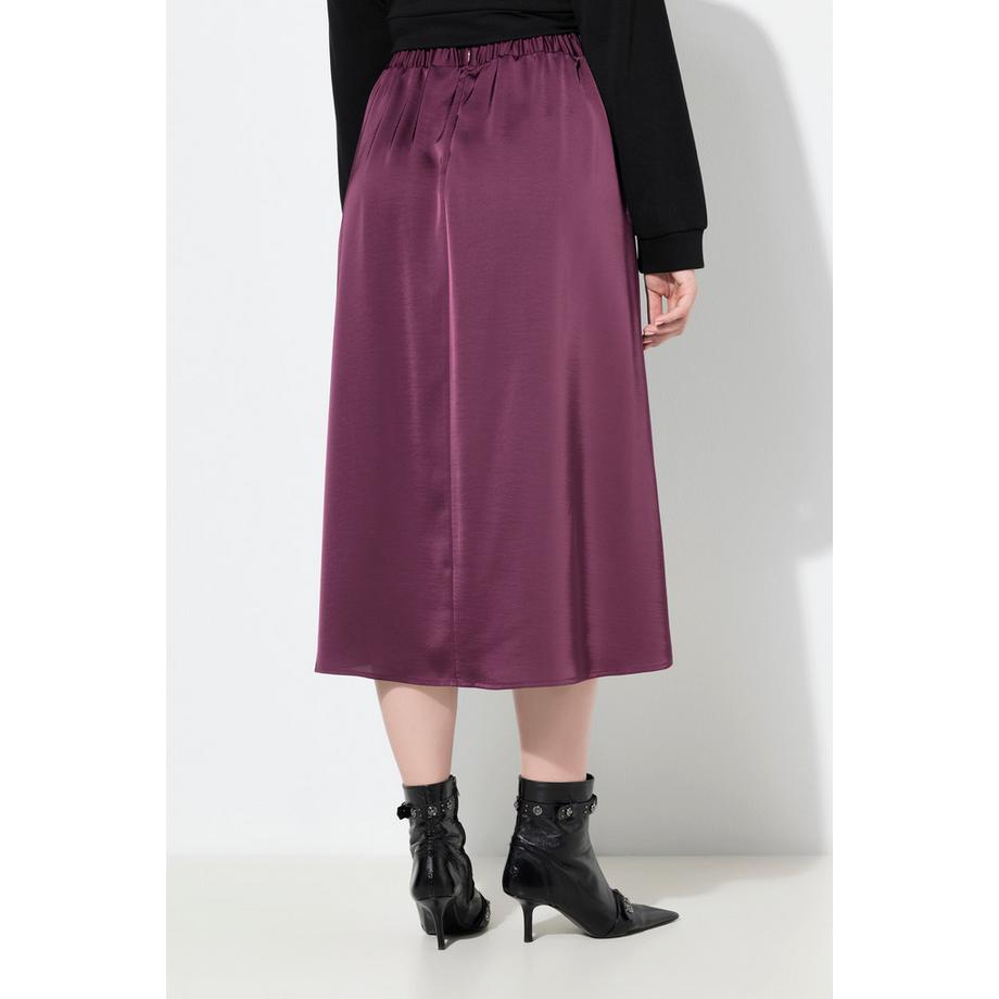 Ulla Popken Gonna midi in raso linea A vita comoda  