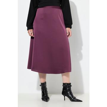 Gonna midi dal taglio svasato in raso con cintura elastica