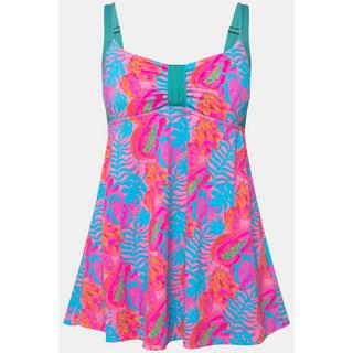 Ulla Popken Abito da bagno stampa foglie neon coppe morbide  