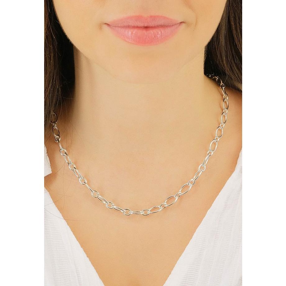 MUAU Schmuck  Collier forçat en argent 925, 7,5mm, 45cm 