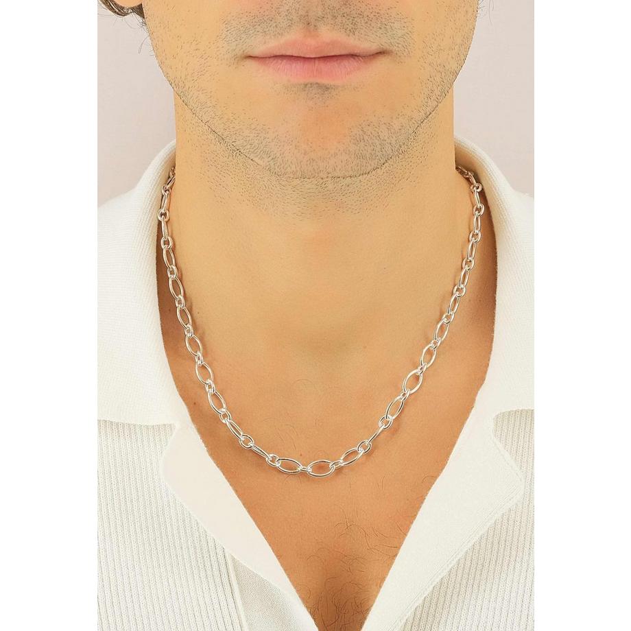 MUAU Schmuck  Collier forçat en argent 925, 7,5mm, 45cm 
