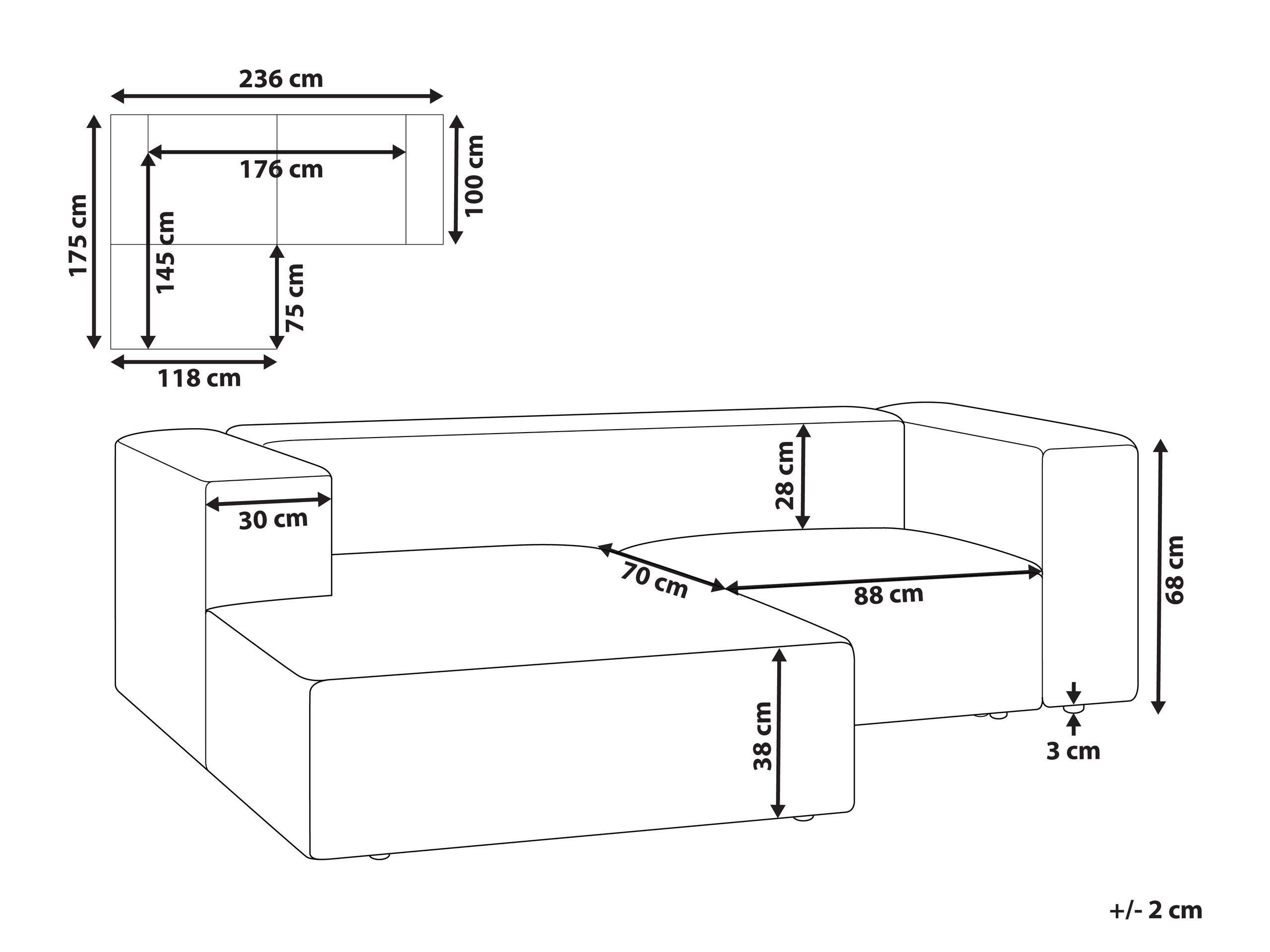 Beliani 2 Sitzer Sofa aus Samtstoff Skandinavisch VERNON  