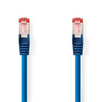 Câble réseau CAT6 | RJ45 Mâle | RJ45 Mâle | S/FTP | 0,25 m | Rond | LSZH | Bleu | Étiquette