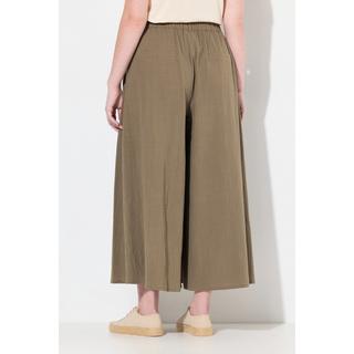 Ulla Popken  Pantalon 7/8 en coton bio. Jambe large et taille élastique 