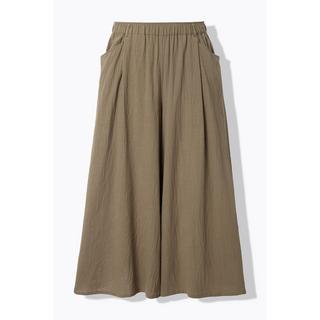 Ulla Popken  Pantalon 7/8 en coton bio. Jambe large et taille élastique 