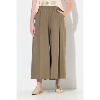 Ulla Popken  Pantalon 7/8 en coton bio. Jambe large et taille élastique 