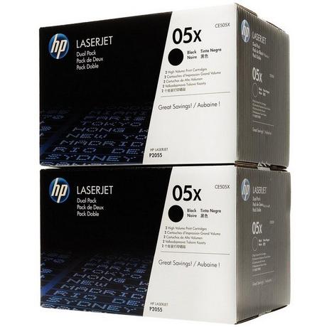 Hewlett-Packard  CE505X - pack de 2 toners LaserJet noir grande capacité authentiques 