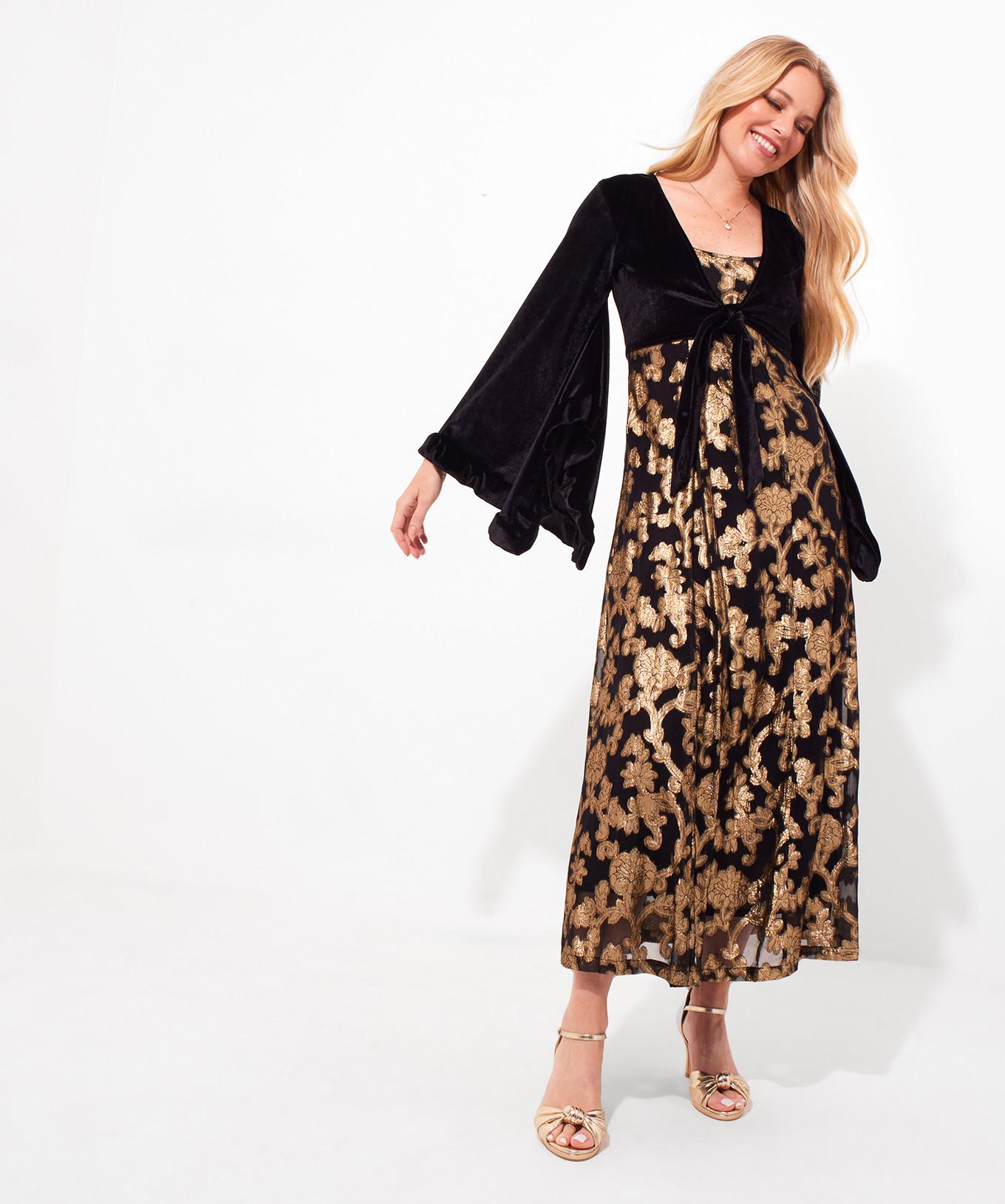 Joe Browns  PETITE Robe Maxi Velours Manches Kimono 