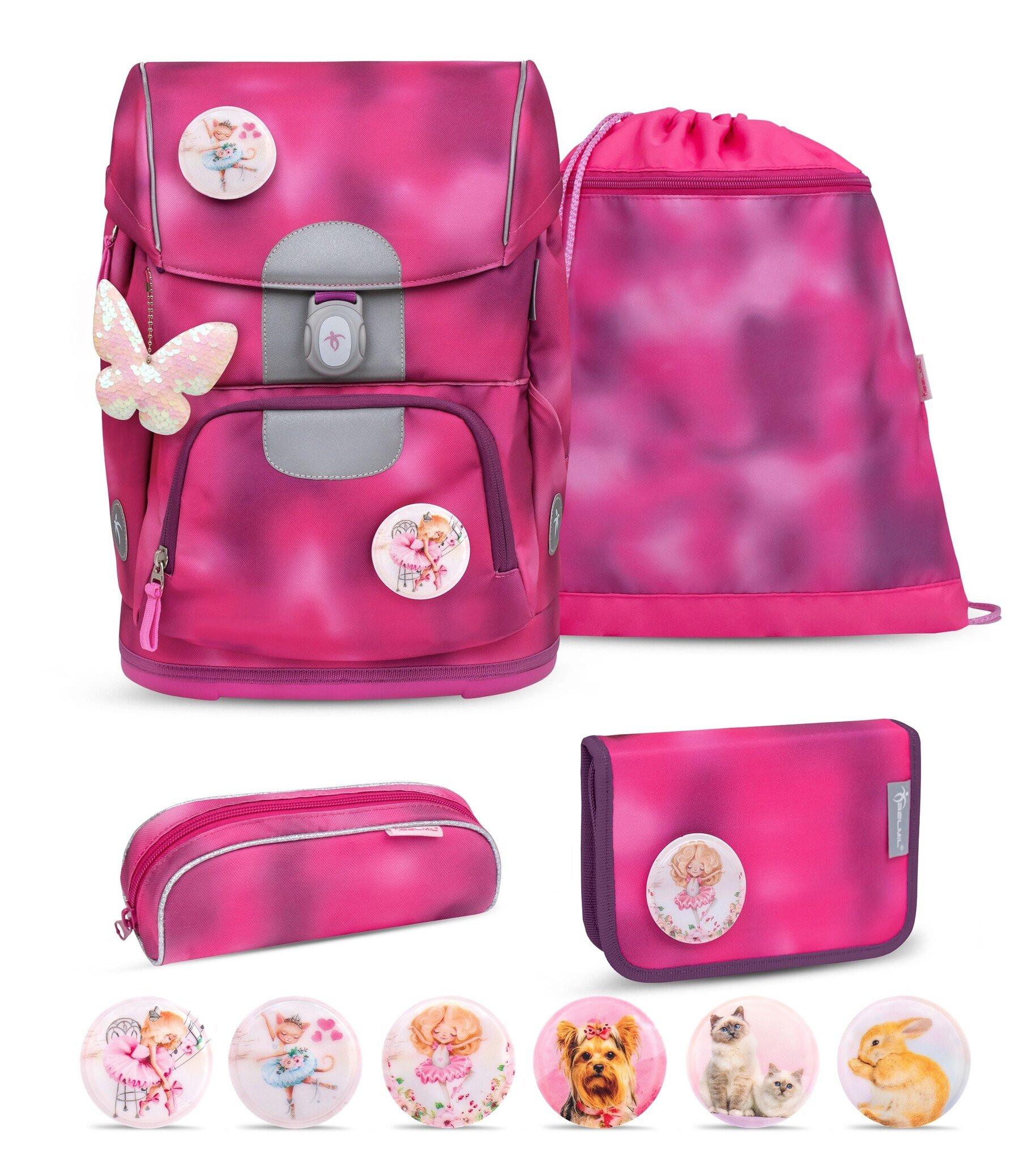 Belmil  MOTION Schulrucksack 5-teiliges-Set Shiny Pink 