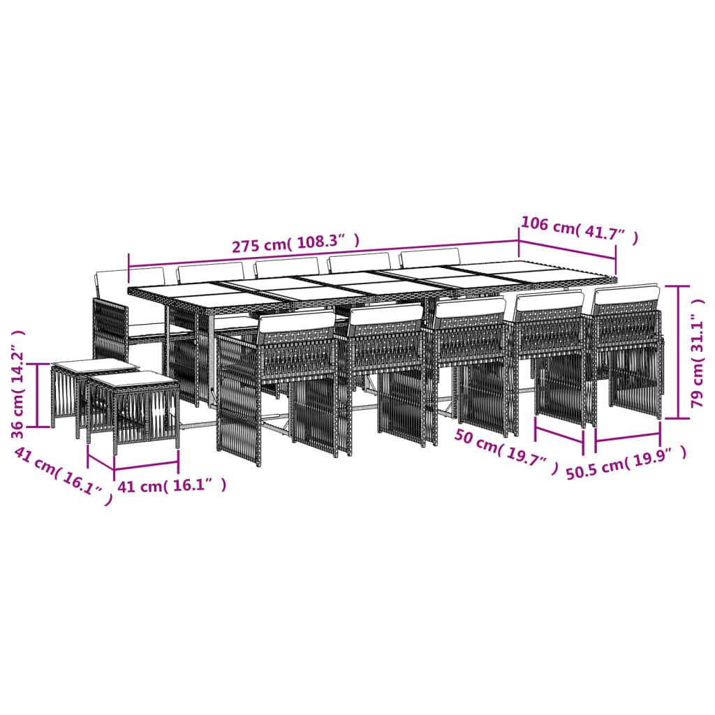 VidaXL Ensemble de salle à manger de jardin rotin synthétique  