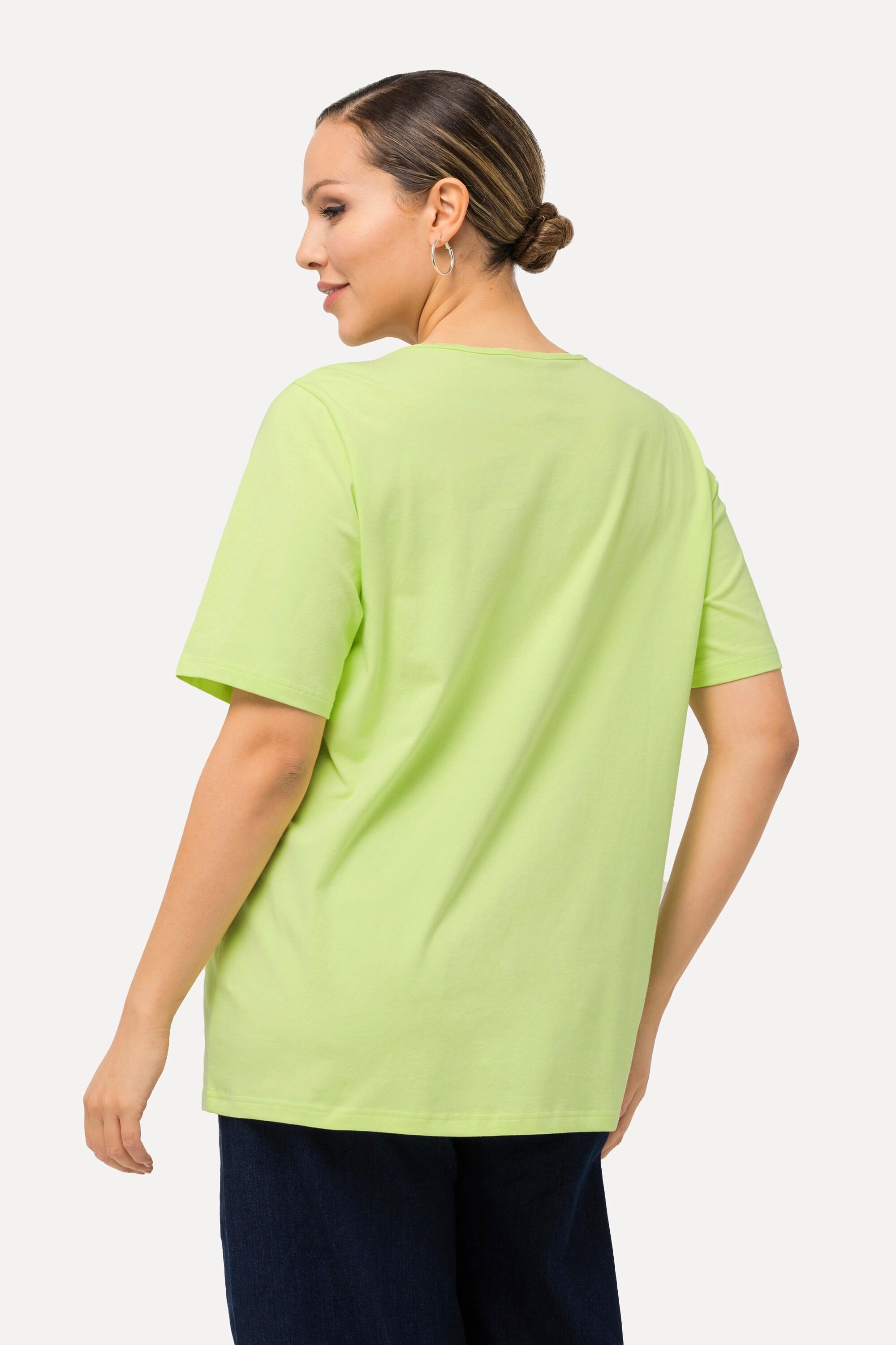 Ulla Popken  T-shirt con scollo rotondo con aperture e mezze maniche 