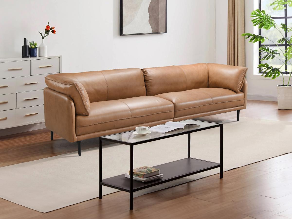 Vente-unique Sofa 4-Sitzer - Leder - Camelfarben - TACONA  