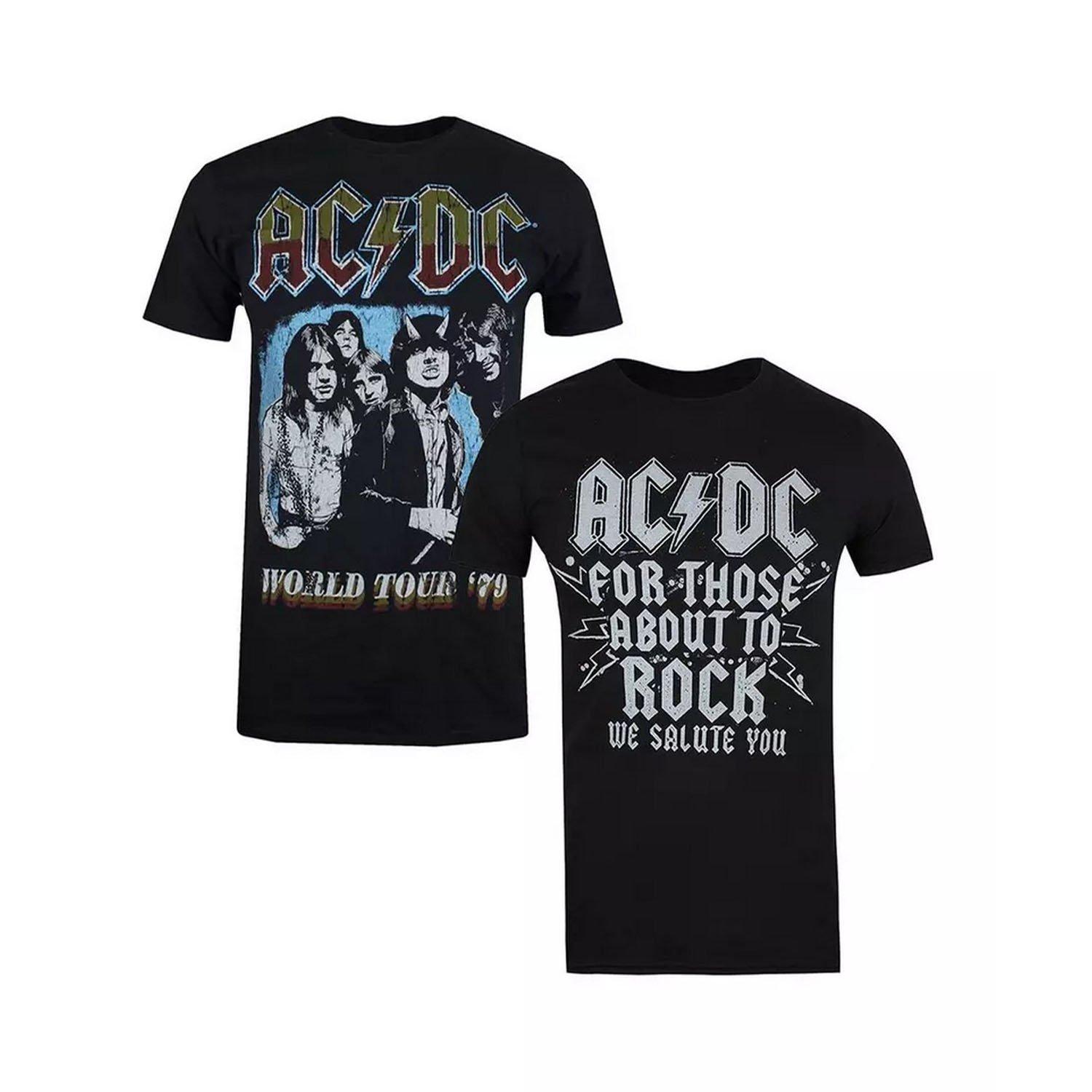 Image of Acdc Tshirt (2erpack) Herren Schwarz S