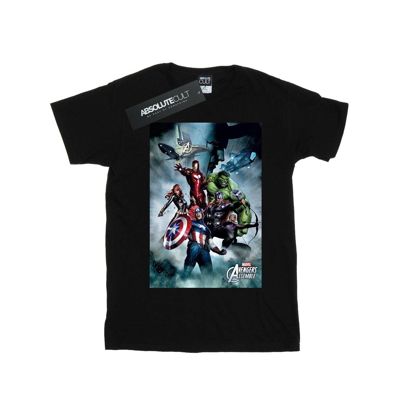 Image of Avengers Team Montage Tshirt Damen Schwarz S