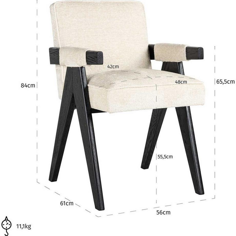 mutoni Chaise de salle à manger Cooper chenille  