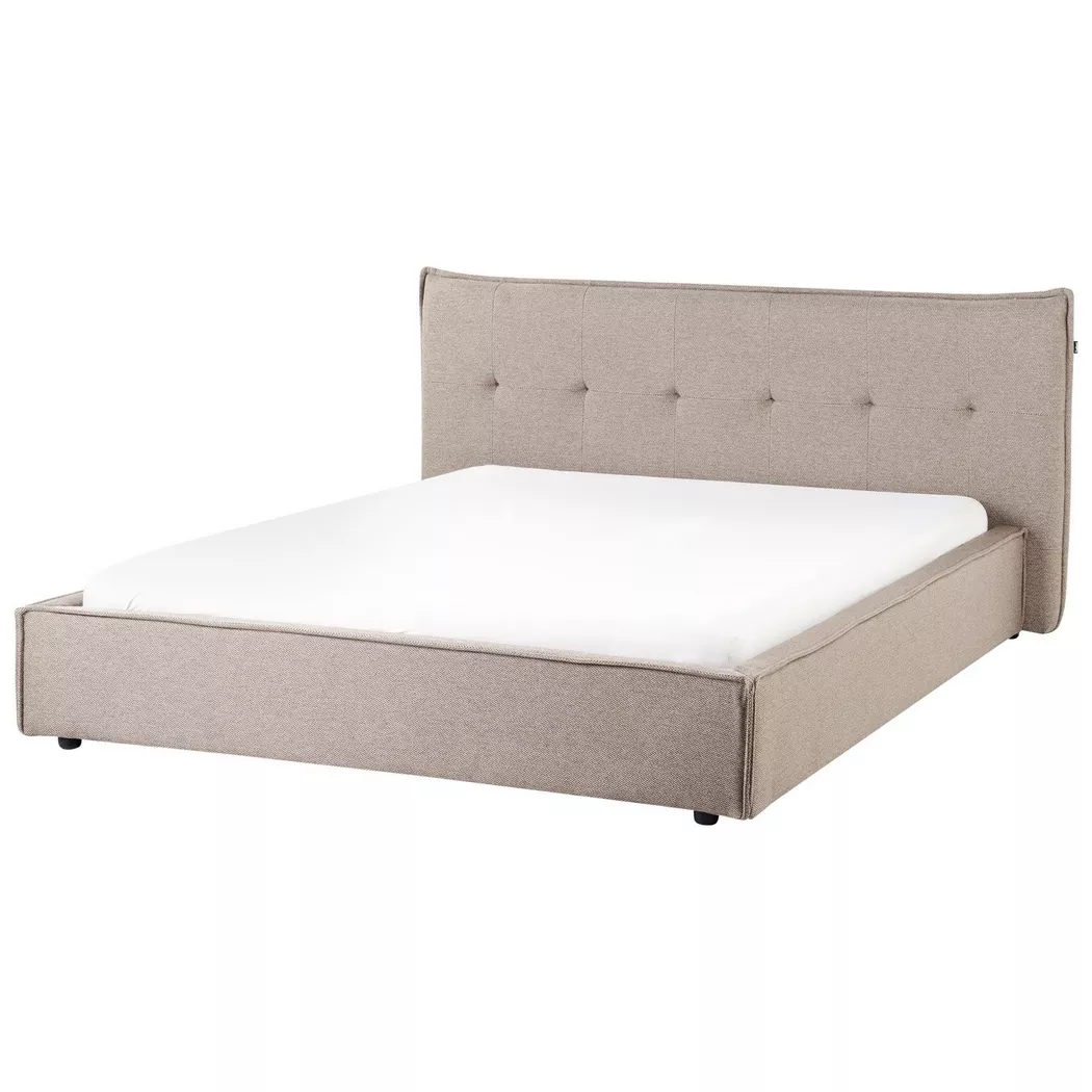 Beliani - Wasserbett aus Kunstleinen  LESTRE, Taupe