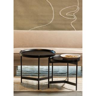 mutoni Table d'appoint Lizzy Mango noire (lot de 2)  