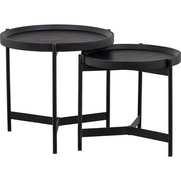 Table d'appoint Lizzy Mango noire (lot de 2)