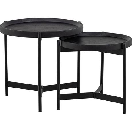 mutoni Table d'appoint Lizzy Mango noire (lot de 2)  