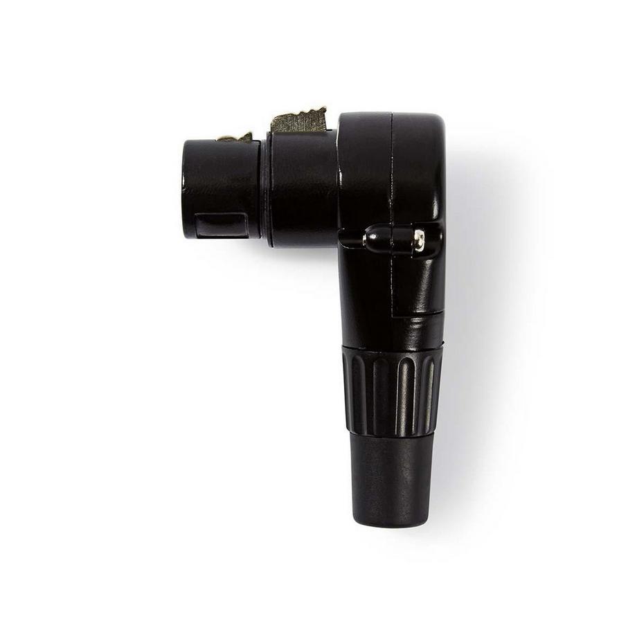 Nedis  XLR-Stecker | Gewinkelt | Buchse | Vernickelt | Löten | Kabeleingang Durchmesser: 5,0 mm | Metall | Schwarz | 1 St. | Plastikbeutel 
