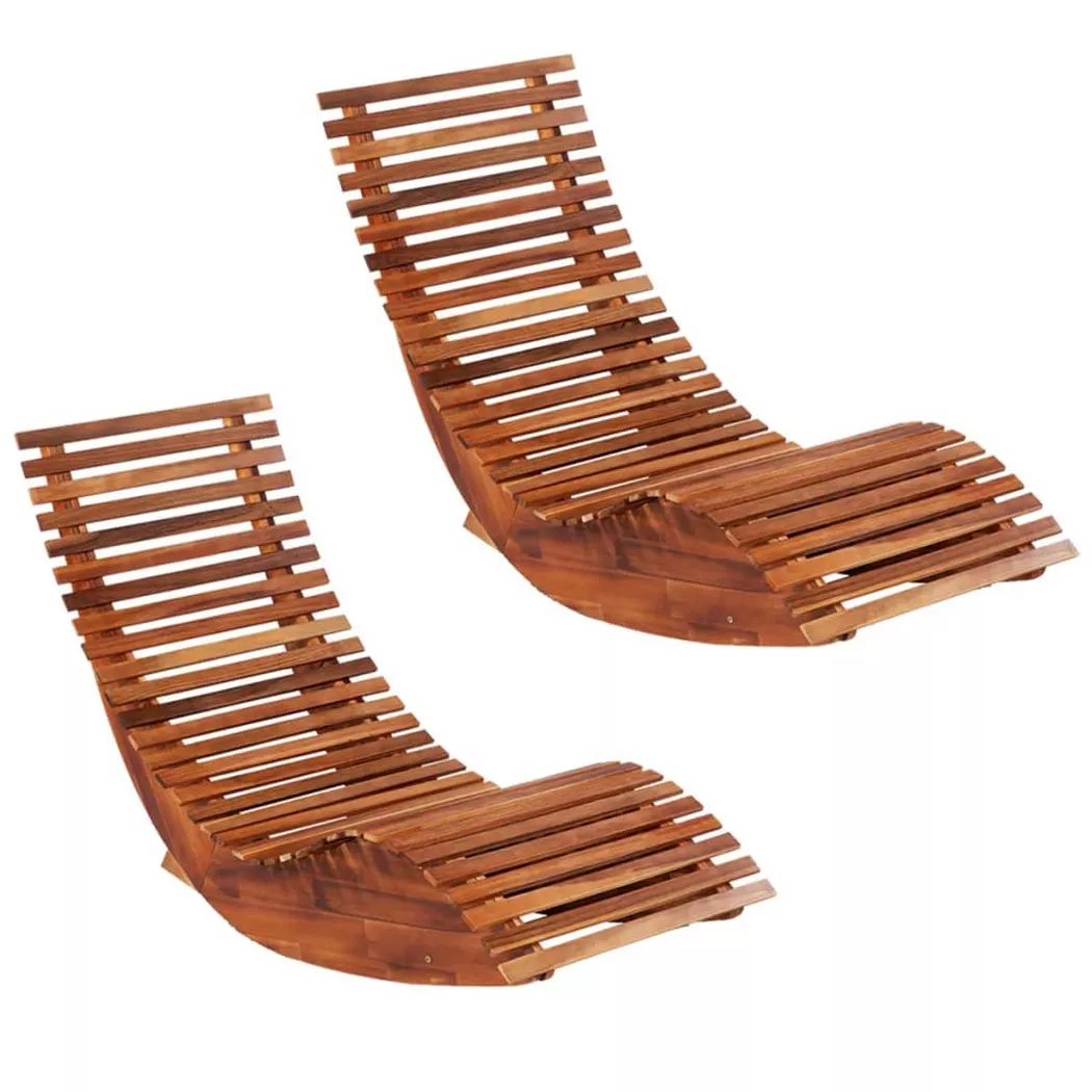 vidaXL Chaises longues basculantes 2 pcs Bois d'acacia
