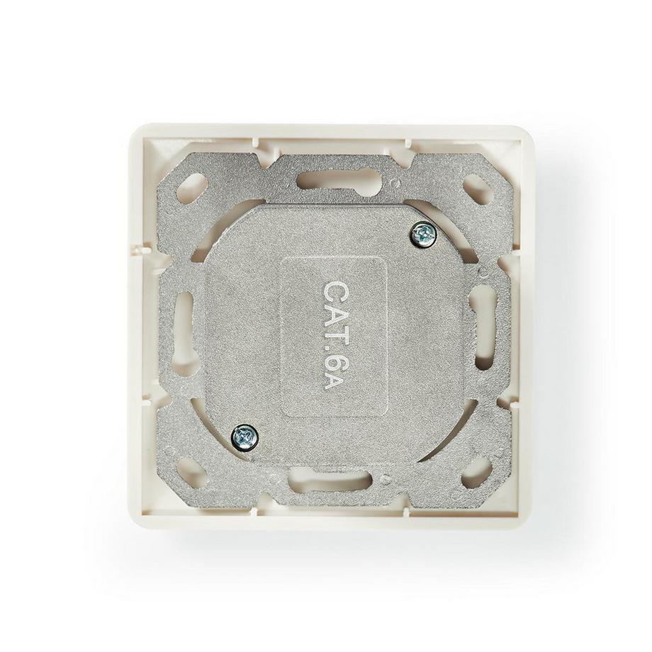 Nedis  Netzwerk-Wanddose | Unterputz | 2-Port-Anschluss/e | CAT6a | Gerade | Buchse | Vergoldet | PVC | Weiß | Kunststoffbeutel 