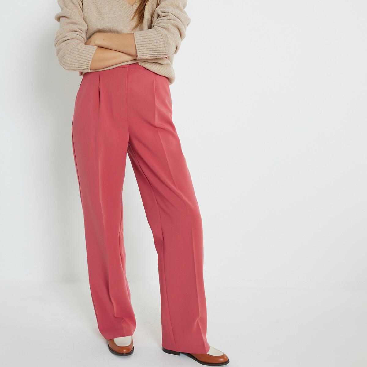 Image of Weite Bundfaltenhose Damen Rosa 44