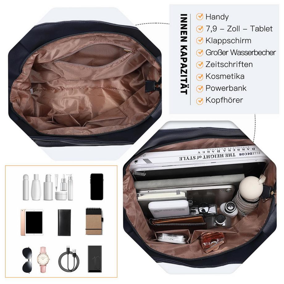 Only-bags.store Grosse Einkaufstasche mit verstellbarem Schulterriemen  