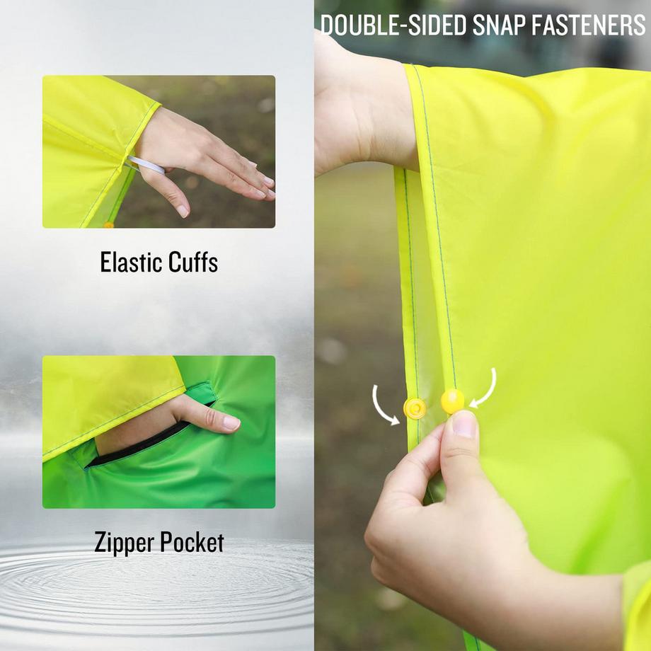 Alopini Mantella antipioggia con cappuccio e cerniera riutilizzabile  