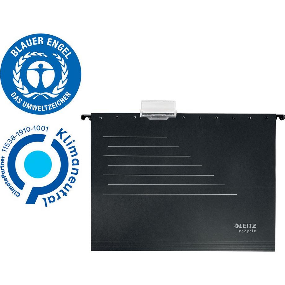 Leitz LEITZ Hängemappen Recycle A4 1921-00-95 schwarz, Karton  