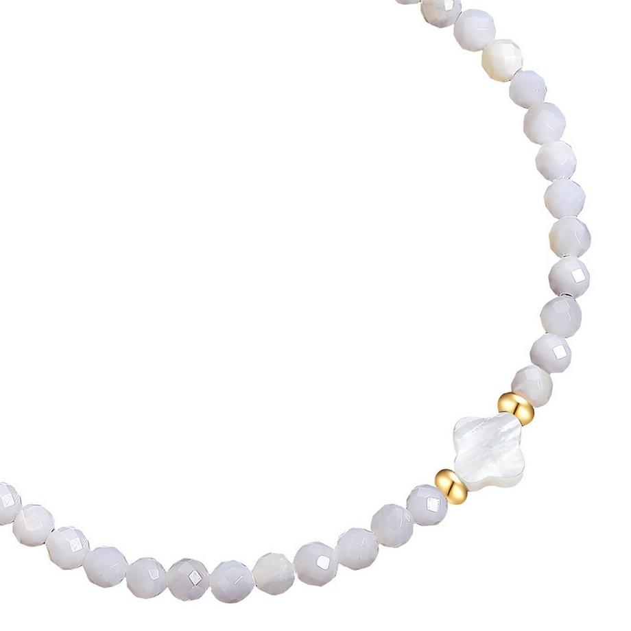 Glanzstücke München  Perlen-Armband Clover Edelstahl Muschelkernperle 