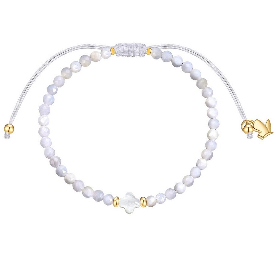 Perlen-Armband Clover Edelstahl Muschelkernperle