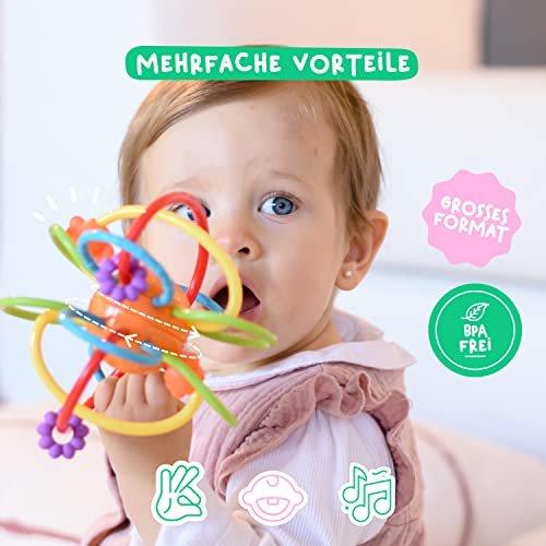 Activity-board  Lot de 7 hochets et anneaux de dentition colorés pour nouveau-né - jouets sensoriels 