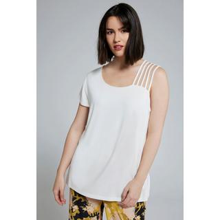 Ulla Popken  T-Shirt, Classic, asymmetrischer Ausschnitt, Cup-Ärmel 