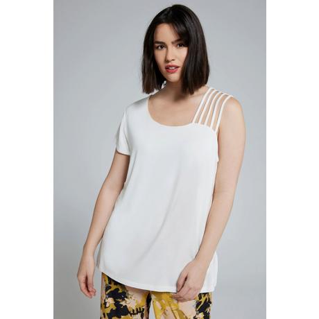 Ulla Popken  T-shirt classica con scollo asimmetrico e manica ad aletta 