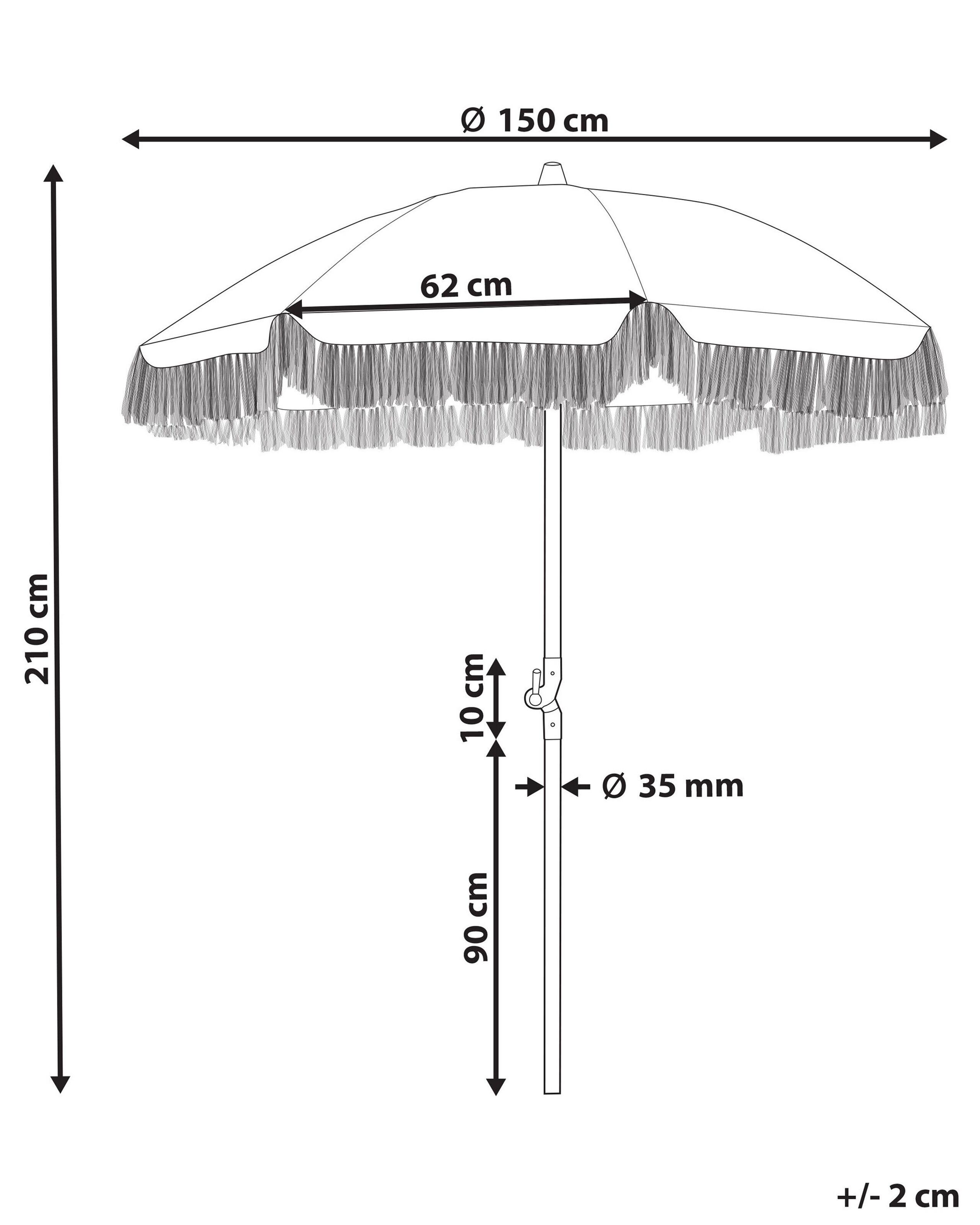 Beliani Sonnenschirm aus Stoff MONDELLO  
