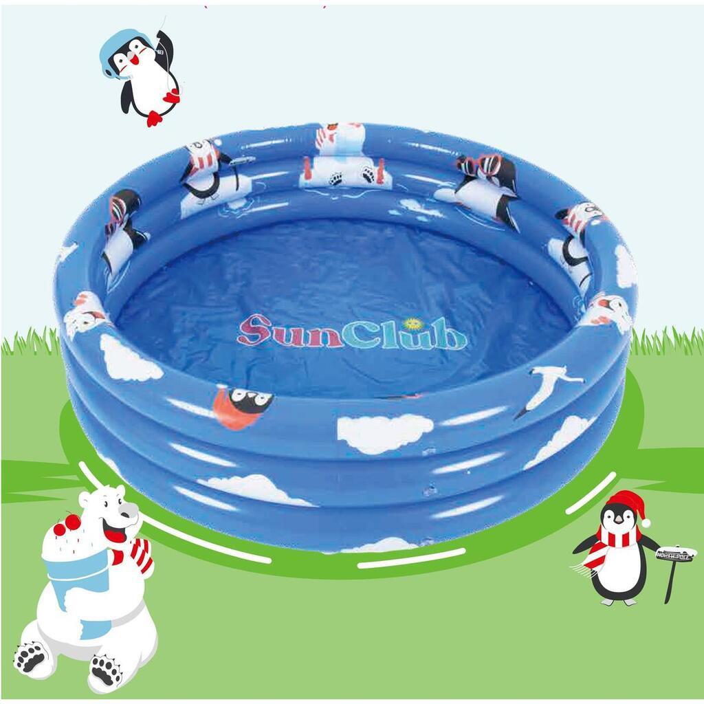 Jilong  3-Ring Pool mit Pinguin (blau, ⌀100cm × 23cm) 