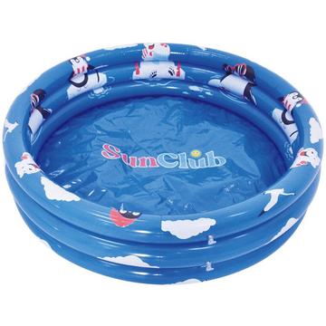 3-Ring Pool mit Pinguin (blau, ⌀100cm × 23cm)