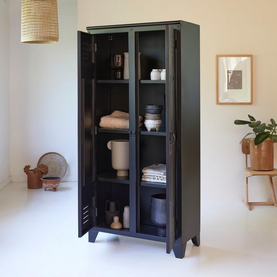 Tikamoon Armoire de rangement en métal Industriel  