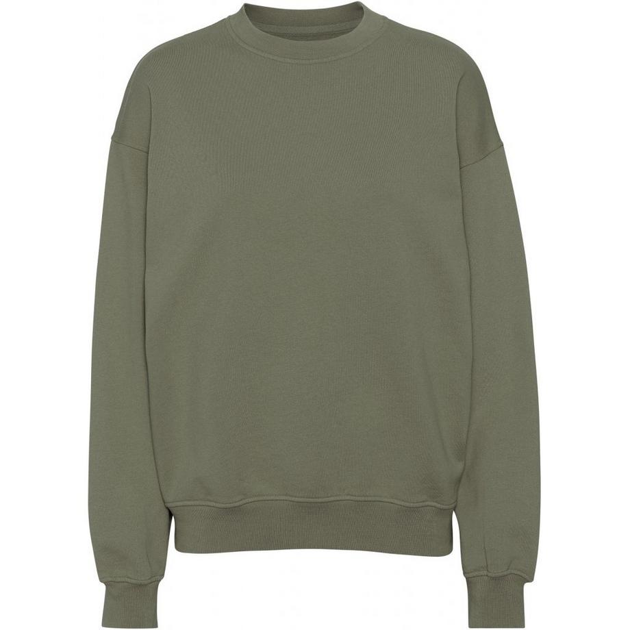 Sweatshirt mit Rundhalsausschnitt  Organic oversized dusty olive